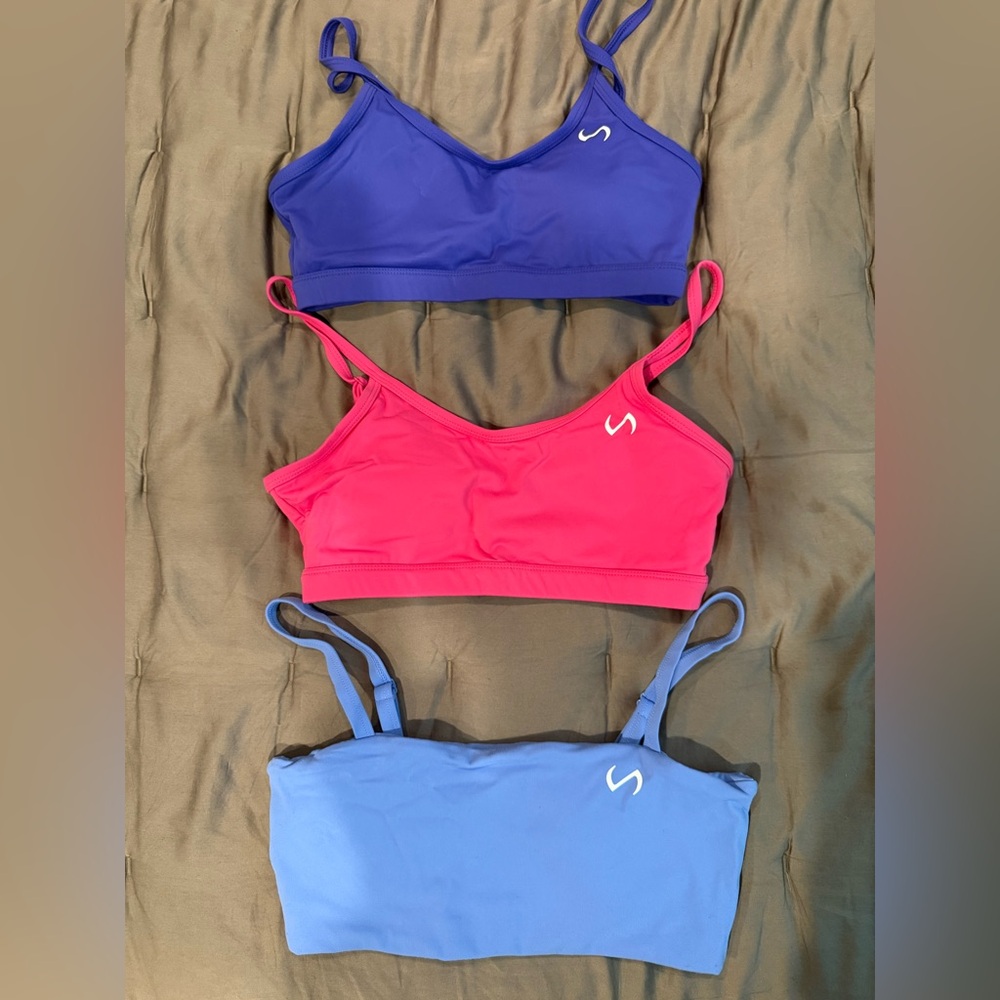 TLF Women's Sports Bras - Purple, Pink, Blue
